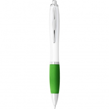 Logotrade advertising product image of: Nash ballpoint pen white barrel and coloured grip
