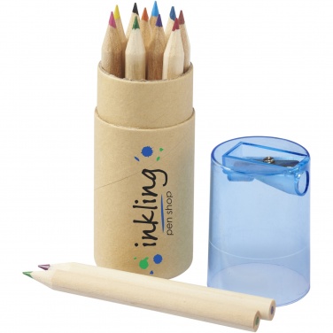 Logotrade promotional product image of: Hef 12-piece coloured pencil set with sharpener