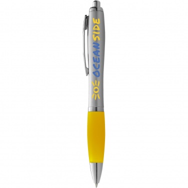Logotrade promotional item picture of: Nash ballpoint pen silver barrel and coloured grip