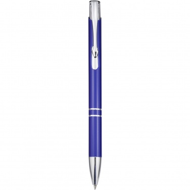 Logo trade promotional merchandise picture of: Moneta aluminium click ballpoint pen (blue ink)