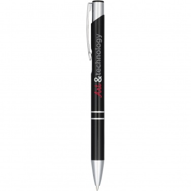 Logo trade promotional giveaways image of: Moneta anodized aluminium click ballpoint pen