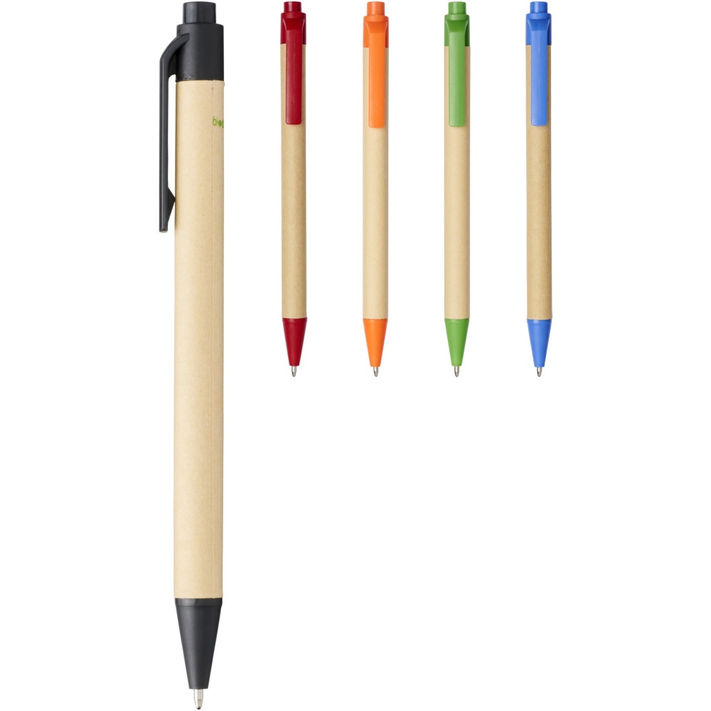 Logo trade promotional gifts image of: Berk recycled carton and corn plastic ballpoint pen