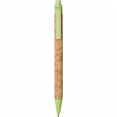Logo trade business gifts image of: Midar cork and wheat straw ballpoint pen
