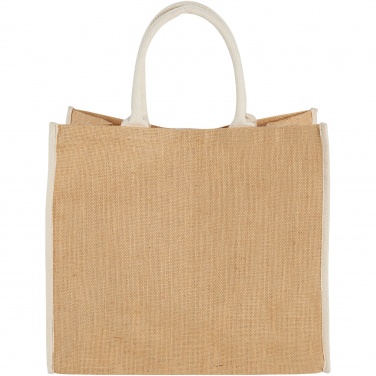 Logo trade promotional gift photo of: Harry coloured edge jute tote bag 25L