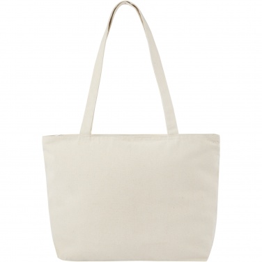 Logo trade promotional giveaway photo of: Ningbo 320 g/m² zippered cotton tote bag 15L