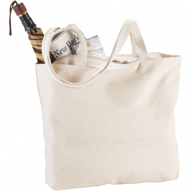Logotrade promotional giveaways photo of: Ningbo 320 g/m² zippered cotton tote bag 15L