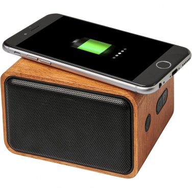 Logotrade advertising product picture of: Wooden 3W speaker with wireless charging pad