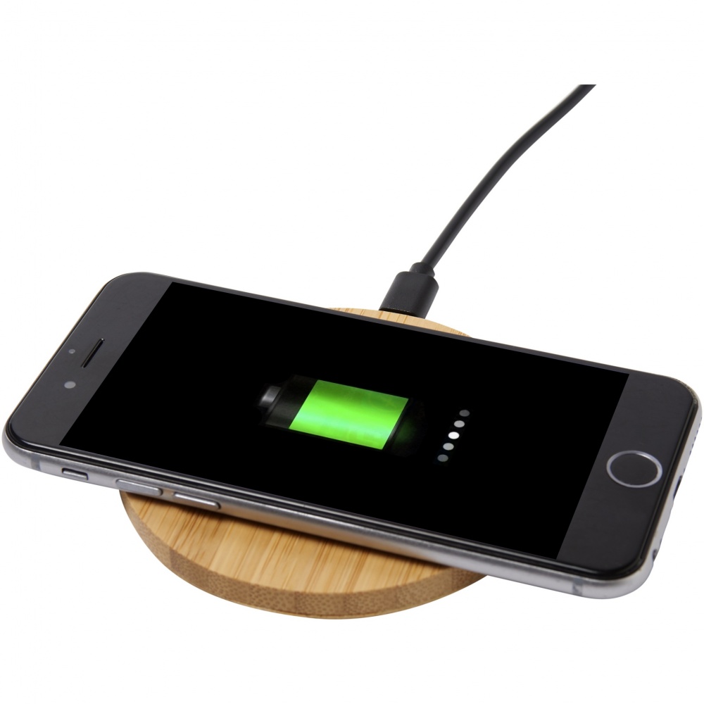 Logo trade corporate gifts picture of: Essence 5W bamboo wireless charging pad