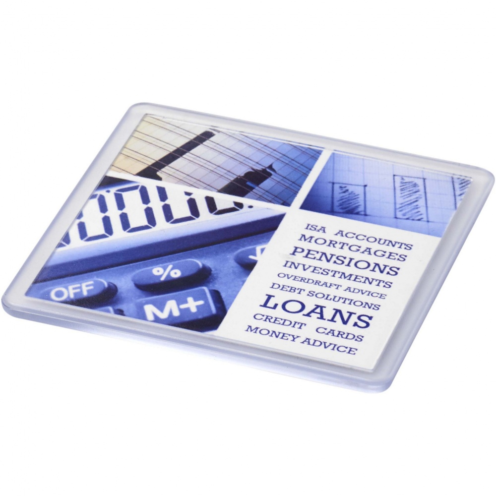 Logo trade promotional product photo of: Ellison square plastic coaster with paper insert