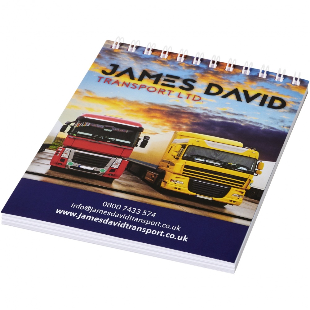 Logo trade promotional merchandise image of: Desk-Mate® spiral A6 notebook