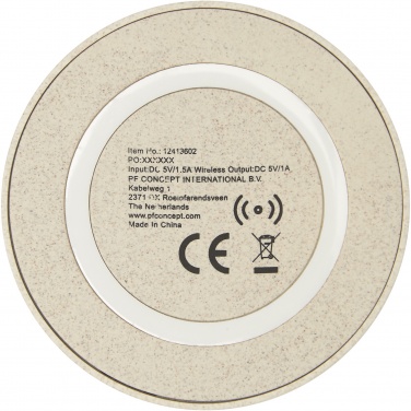 Logo trade promotional gifts image of: Naka 5W wheat straw wireless charging pad