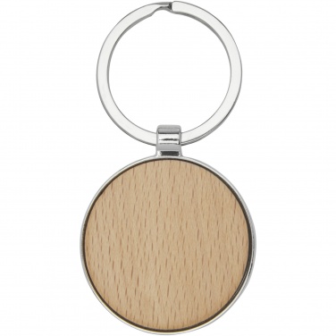 Logo trade promotional item photo of: Moreno beech wood round keychain