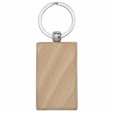 Logo trade business gifts image of: Gian beech wood rectangular keychain
