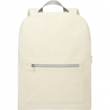 Logo trade promotional merchandise picture of: Pheebs 450 g/m² recycled cotton and polyester backpack 10L