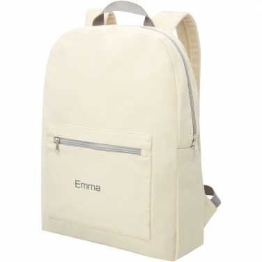 Logo trade promotional items image of: Pheebs 450 g/m² recycled cotton and polyester backpack 10L