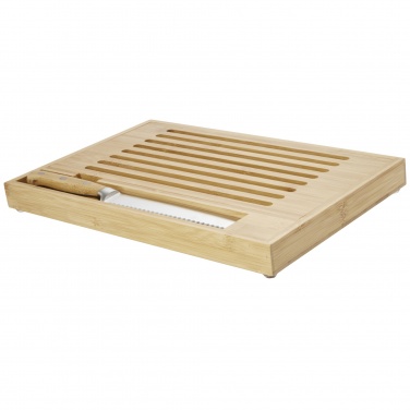 Logo trade corporate gifts image of: Pao bamboo cutting board with knife