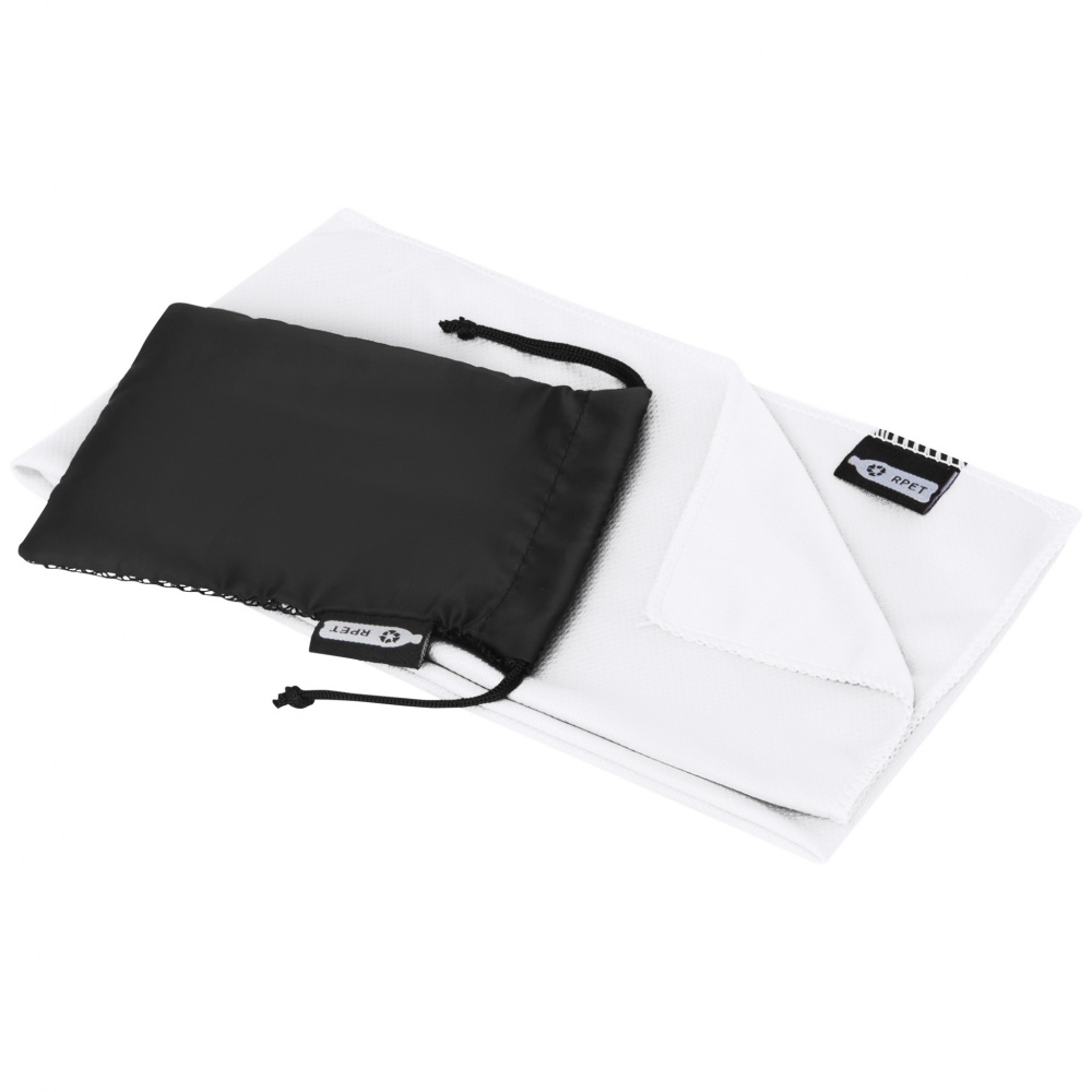 Logo trade promotional merchandise picture of: Raquel cooling towel made from recycled PET 80x30 cm