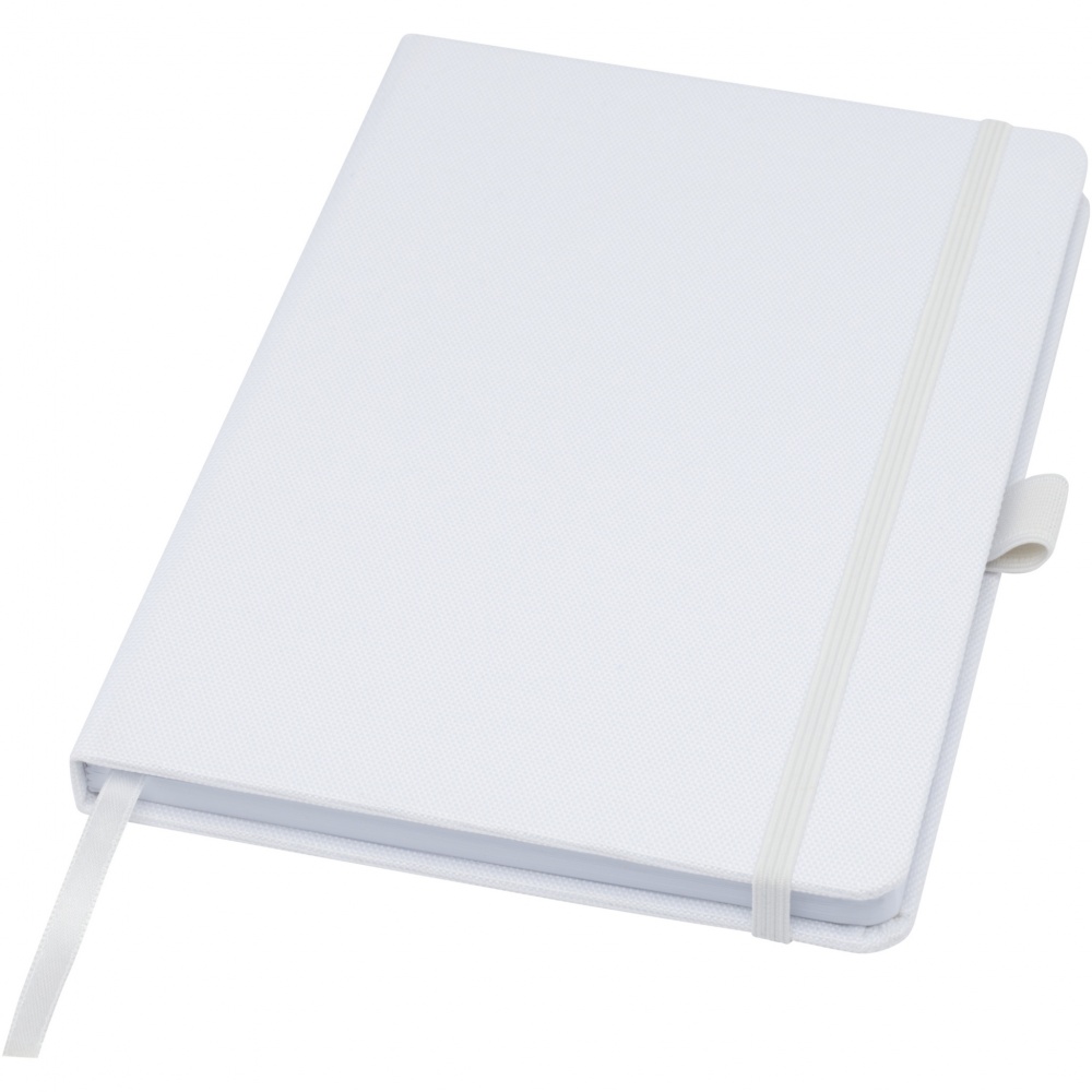 Logo trade corporate gifts image of: Honua A5 recycled paper notebook with recycled PET cover