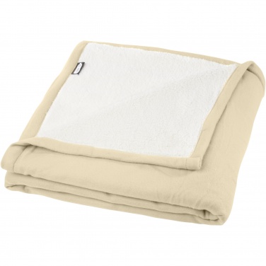 Logotrade business gifts photo of: Marigold GRS certified RPET polar fleece and sherpa blanket