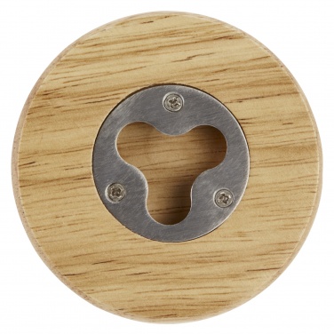 Logo trade promotional giveaways picture of: Scoll wooden coaster with bottle opener