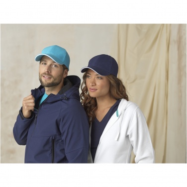 Logo trade promotional giveaways image of: Topaz 6 panel GRS recycled sandwich cap