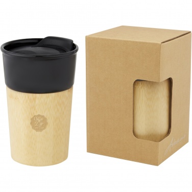 Logotrade promotional giveaway image of: Pereira 320 ml porcelain mug with bamboo outer wall