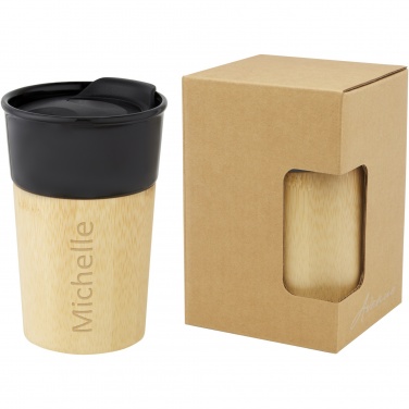 Logotrade promotional gift image of: Pereira 320 ml porcelain mug with bamboo outer wall