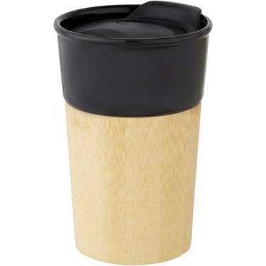 Logo trade promotional gifts image of: Pereira 320 ml porcelain mug with bamboo outer wall