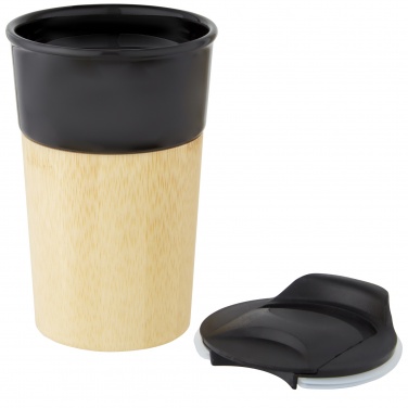 Logo trade promotional merchandise photo of: Pereira 320 ml porcelain mug with bamboo outer wall