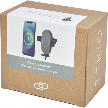 Logo trade promotional giveaways image of: Pilot 15W wireless automatic car charger 