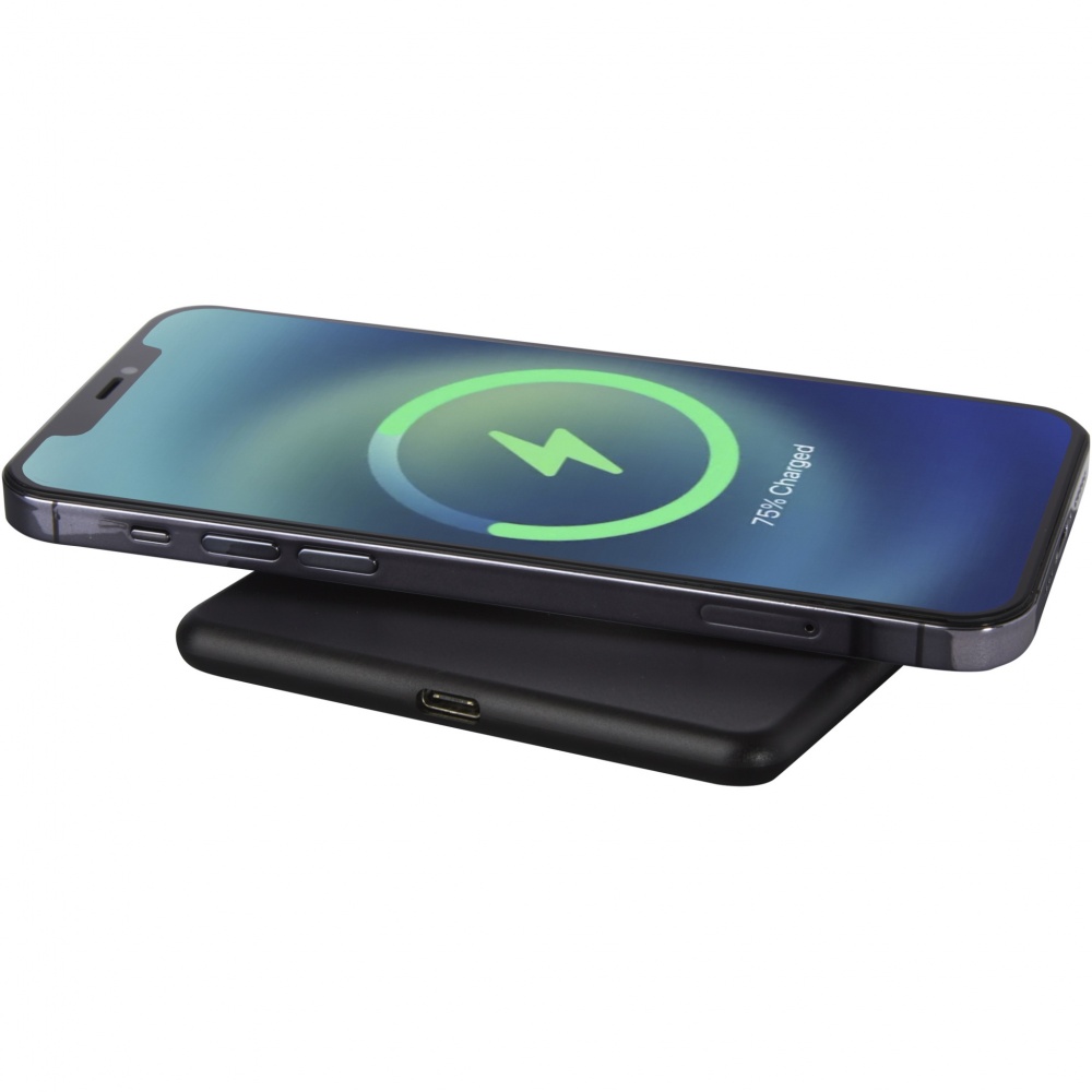 Logo trade business gifts image of: Loop 10W recycled plastic wireless charging pad
