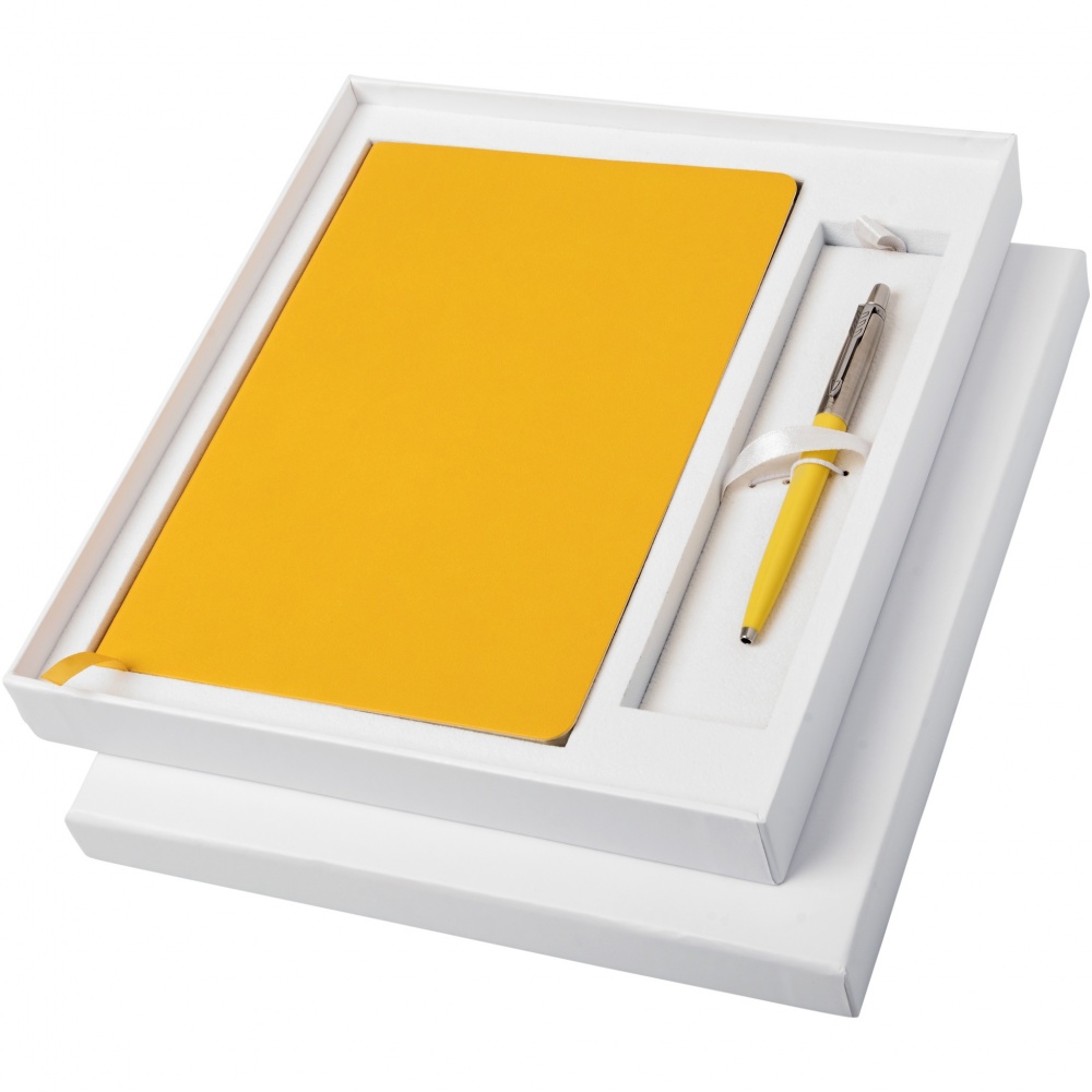 Logo trade advertising products picture of: Parker Classic notebook and Parker pen gift box