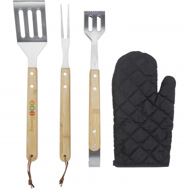 Logo trade promotional products picture of: Gril 3-piece BBQ tools set and glove 