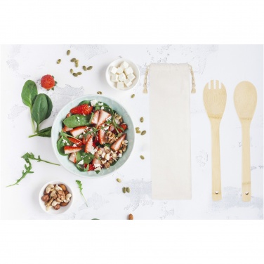 Logo trade advertising products image of: Endiv bamboo salad spoon and fork