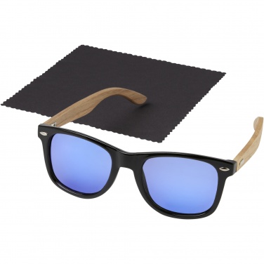 Logo trade business gifts image of: Hiru rPET/wood mirrored polarized sunglasses in gift box