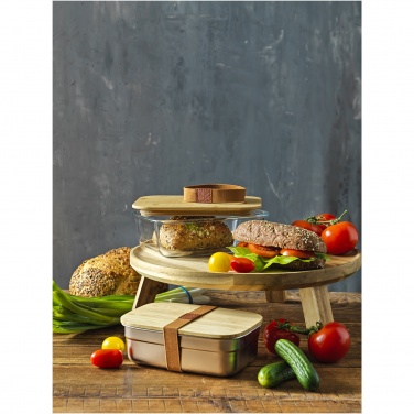 Logo trade promotional gifts image of: Tite stainless steel lunch box with bamboo lid