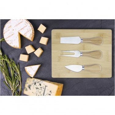 Logo trade promotional gifts picture of: Ement bamboo cheese board and tools