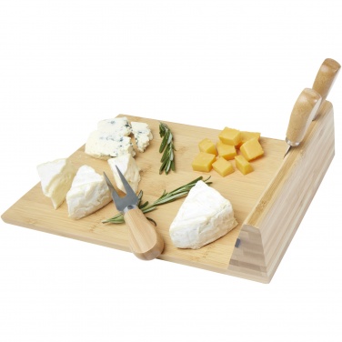 Logotrade promotional giveaway image of: Mancheg bamboo magnetic cheese board and tools