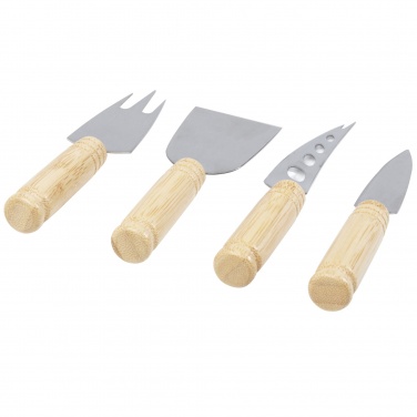 Logo trade promotional gifts picture of: Cheds 4-piece bamboo cheese set