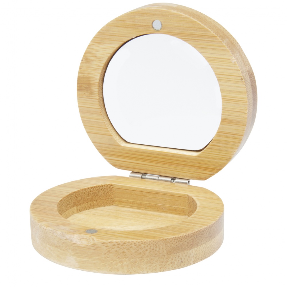 Logo trade business gifts image of: Afrodit bamboo pocket mirror