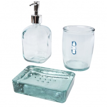Logo trade promotional merchandise picture of: Jabony 3-piece recycled glass bathroom set