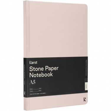 Logo trade business gift photo of: Karst® A5 stone paper hardcover notebook - lined