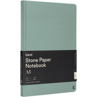 Logo trade corporate gift photo of: Karst® A5 stone paper hardcover notebook - lined