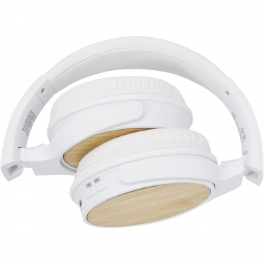 Logotrade promotional item image of: Athos bamboo Bluetooth® headphones with microphone