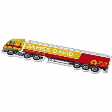 Logotrade promotional product image of: Tait 15 cm lorry-shaped recycled plastic ruler