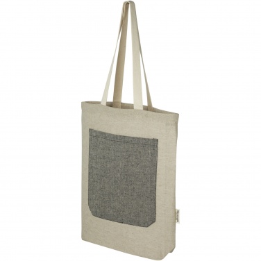 Logotrade promotional merchandise picture of: Pheebs 150 g/m² recycled cotton tote bag with front pocket 9L