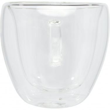 Logotrade promotional giveaways photo of: Manti 2-piece 100 ml double-wall glass cup with bamboo coaster 