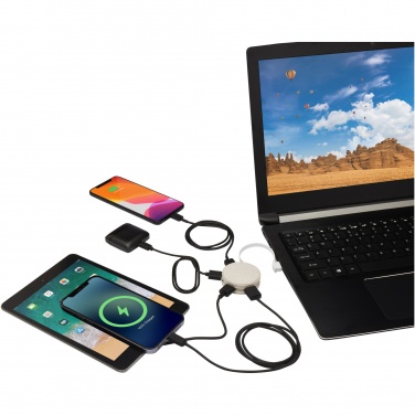 Logo trade advertising product photo of: Kenzu wheat straw USB hub