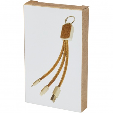 Logotrade promotional item picture of: Bates wheat straw and cork 3-in-1 charging cable