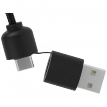 Logotrade promotional items photo of: SCX.design C38 5-in-1 rPET light-up logo charging cable with squared wooden casing